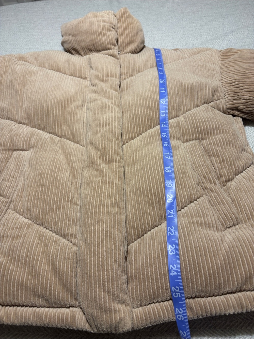 Joe Fresh Corduroy Cloud Puff Jacket in Tan.  Size Small - Picture 5 of 9
